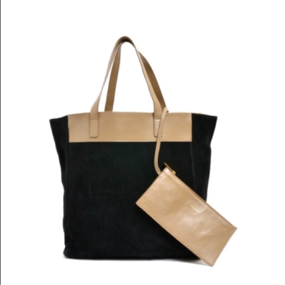 Saint Laurent reversible shopper black/beige